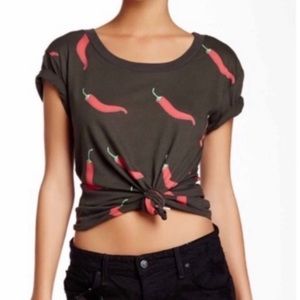 WILDFOX Chili Stack Black Tee Shirt